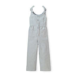 Hope & Henry Toddler Girls' Knot Tie Button Front Jumpsuit Gray Tweed, 18-24 Months