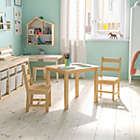 Alternate image 0 for Flash Furniture Kids Solid Hardwood Table and Chair Set for Playroom, Bedroom, Kitchen - 3 Piece Set - Natural