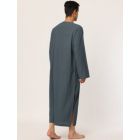 Alternate image 1 for Lars Amadeus Men's Nightshirt Cotton Sleep Shirt Side Split Long Gown with Pockets, Classic Sleeve Straight Hem Sleep Shirt for Tall Henley, XX-Large Gray