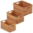 Alternate image 0 for mDesign Rectangular Woven Braided Home Storage Basket Bin Set of 3