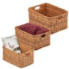 Alternate image 1 for mDesign Rectangular Woven Braided Home Storage Basket Bin Set of 3