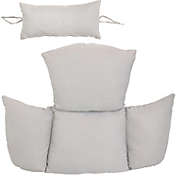 Sunnydaze Outdoor Replacement Headrest and Cushions for Penelope or Oliver Hanging Lounge Egg Chair - Gray - 2pc