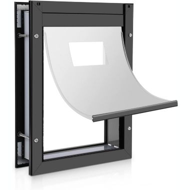 Ownpets Aluminum Dog Door Weatherproof Pet Door Black Medium. View a larger version of this product image.