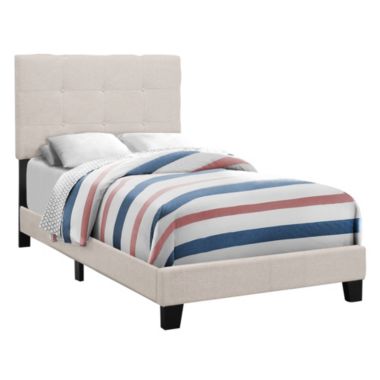 Contemporary Home Living 80.25" Beige Contemporary Rectangular Bed Frame - Twin Size. View a larger version of this product image.