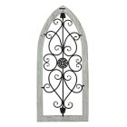 Alternate image 1 for Things2Die4 40 Inch Wood & Metal White Window Arch Frame Rustic Wall Decor Pane Farmhouse Art