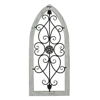 Things2Die4 40 Inch Wood & Metal White Window Arch Frame Rustic Wall Decor Pane Farmhouse Art. View a larger version of this product image.