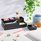 Alternate image 1 for Stockroom Plus 4 Pieces Plastic Desk Tray Organizer Set for Desktop and Drawer, Assorted Sizes (Black)