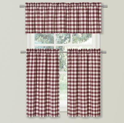 Red Plaid Curtains Bed Bath Beyond, Red Gingham Curtains Long Length