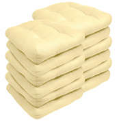 Sweet Home Collection Patio Cushions Outdoor Chair Pads Thick Fiber Fill Tufted 19" x 19" Seat Cover, Yellow, 12 Pack