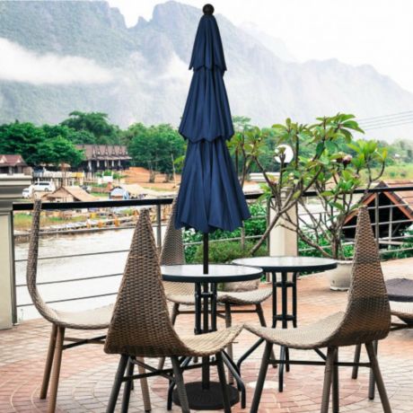 Details about   10ft 3 Tier Patio Umbrella Aluminum Sunshade Shelter Double Vented 