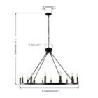 Alternate image 2 for Canyon Home Ancora 16 Light Chandelier Wagon Wheel (43" Wide) Matte Black Steel Frame   Large Home Decoration   Foyer, Entryway, Dining Room