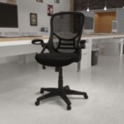 Flash Furniture High Back Black Mesh Ergonomic Swivel Office Chair with Black Frame and Flip-up Arms