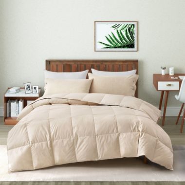 Unikome All Season White Goose Fiber Comforter Organic Cotton Fabric in Off White, Full/Queen. View a larger version of this product image.