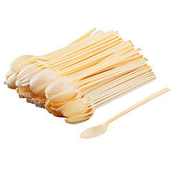 Unique Bargains Plastic Long-handled Disposable Jelly Soup Dessert Pudding Spoons 100pcs