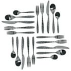 Alternate image 3 for MegaChef La Vague 20 Piece Flatware Utensil Set, Stainless Steel Silverware Metal Service for 4 in Matte Black