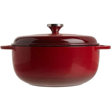 Lodge 6 Qt. Red Enamel Cast Iron Dutch Oven. View a larger version of this product image.