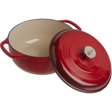 Lodge 6 Qt. Red Enamel Cast Iron Dutch Oven. View a larger version of this product image.