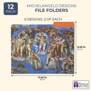 The Gifted Stationery Michelangelo File Folders, Letter Size (11.45 x 9.45 Inches, 12-Pack). View a larger version of this product image.