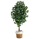Alternate image 0 for Nearly Natural 6&#39;H Ficus Artificial Tree with Natural Trunk in Handmade Natural Jute and Cotton Planter