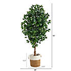 Alternate image 3 for Nearly Natural 6&#39;H Ficus Artificial Tree with Natural Trunk in Handmade Natural Jute and Cotton Planter