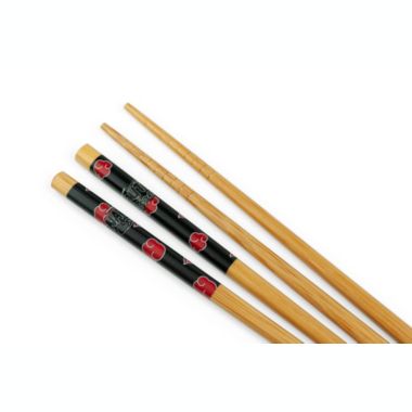 Naruto Shippuden Akatsuki Red Rain Cloud Bamboo Chopstick Sets   Official Naruto Collectible Chopsticks   Includes 2 Matching Sets Measuring 8.85 Inches Long. View a larger version of this product image.