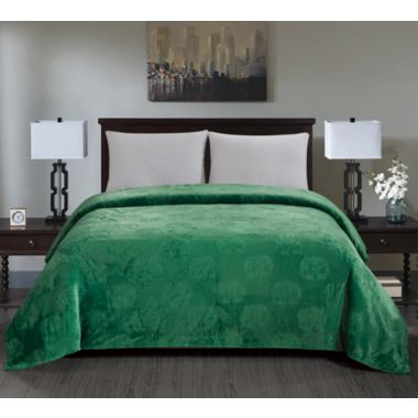 Sheridan Ultra Cozy Elephant Embossed Jacquard Blanket - King (108" x 90") Green. View a larger version of this product image.
