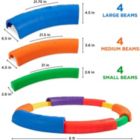 Alternate image 1 for Sunny & Fun 12pc Balance Beam for Kids   Gymnastics Obstacle Course Stepping Boards w/Various Heights and Rubber Non-Slip Surface   Indoor & Outdoor Toy Improves Coordination & Strength   Max 220 Lbs