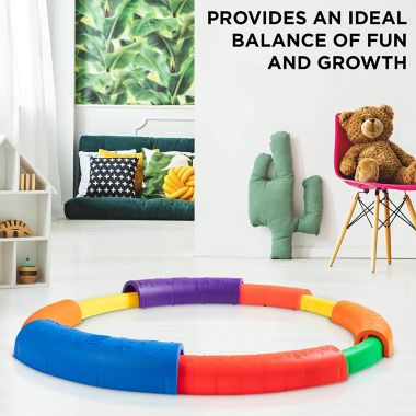 Sunny & Fun 12pc Balance Beam for Kids   Gymnastics Obstacle Course Stepping Boards w/Various Heights and Rubber Non-Slip Surface   Indoor & Outdoor Toy Improves Coordination & Strength   Max 220 Lbs. View a larger version of this product image.