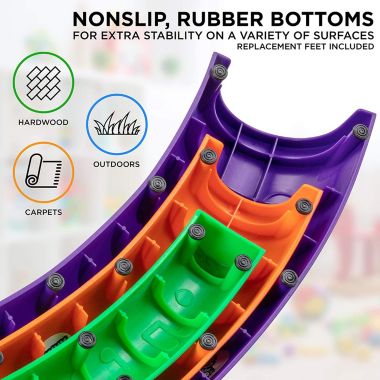 Sunny & Fun 12pc Balance Beam for Kids   Gymnastics Obstacle Course Stepping Boards w/Various Heights and Rubber Non-Slip Surface   Indoor & Outdoor Toy Improves Coordination & Strength   Max 220 Lbs. View a larger version of this product image.