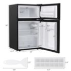 Alternate image 1 for Costway 3.2 cu ft. Compact Stainless Steel Refrigerator-Black