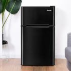 Alternate image 2 for Costway 3.2 cu ft. Compact Stainless Steel Refrigerator-Black