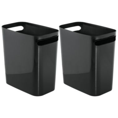 mDesign Slim Plastic Trash Can Garbage Wastebasket, 12" High - 2 Pack. View a larger version of this product image.