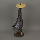 Alternate image 2 for Things2Die4 Metal Duck Holding Umbrella LED Solar Light Outdoor Garden Statue Yard Decor