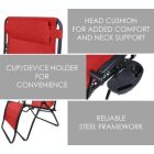 Alternate image 1 for Woodard Outdoor Zero Gravity Steel Chair With Cupholders, Deep Red