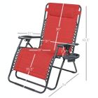 Alternate image 2 for Woodard Outdoor Zero Gravity Steel Chair With Cupholders, Deep Red
