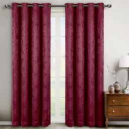 Egyptian Linens - Bella Blackout Weave Paisley Grommet Curtain Panels (Set of 2)