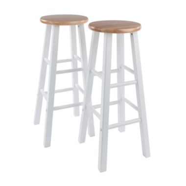 Winsome Wood Contemporary Home 29" Element Bar Stools, 2-Pc Set, Natural / White. View a larger version of this product image.