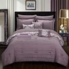 Alternate image 3 for Chic Home Elegant Reversible Adler Motif 10 Pieces Comforter Bed In A Bag Sheets Decorative Pillows & Shams - Queen 90" x 90, Plum