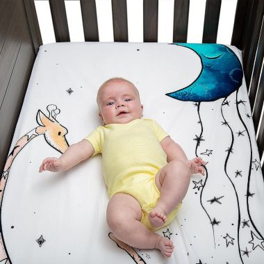 JumpOff Jo Fitted Crib Sheet - Cotton Crib Sheet for Standard Sized Crib Mattresses - Hypoallergenic and Breathable - 28 x 52 Inches - Giraffe & Calf. View a larger version of this product image.