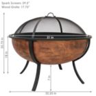 Alternate image 1 for Sunnydaze Outdoor Portable Camping or Backyard Large Round Fire Pit Bowl with Spark Screen, Wood Grate, and Log Poker - 32" - Copper Finish