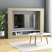 Stock Preferred TV Cabinet White and Sonoma Oak Chipboard 59.8"x8.7"x44.5"