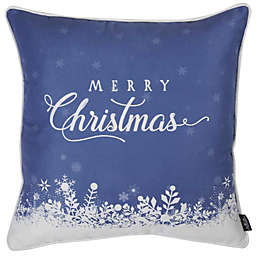 HomeRoots Merry Christmas Snow Scene Decorative Throw Pillow Cover - 18