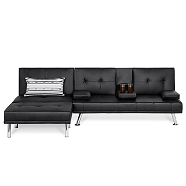 Best Choice Products 3-Piece Modular Modern Furniture Set w/ Convertible Double Futon, Single-Seat, Footstool. View a larger version of this product image.