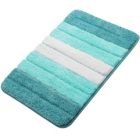 Alternate image 0 for PiccoCasa Microfiber Striped Bathroom Rugs, Rectangle Shaggy Soft Thick and Absorbent Bath Mat, Bath Mats for Bathroom Floor Tub Non Slip, Machine Washable Dry Bath Rug Runner 20" x 31", Turquoise