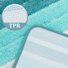 Alternate image 3 for PiccoCasa Microfiber Striped Bathroom Rugs, Rectangle Shaggy Soft Thick and Absorbent Bath Mat, Bath Mats for Bathroom Floor Tub Non Slip, Machine Washable Dry Bath Rug Runner 20" x 31", Turquoise