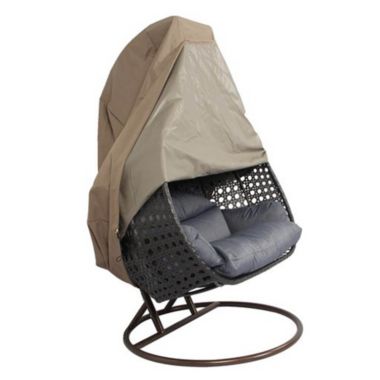 LeisureMod Hanging Double Hanging Egg Swing Chair Cover - Brown. View a larger version of this product image.