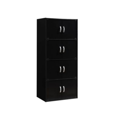 Contemporary Home Living 54" Black Multi-Purpose Bookcase Cabinet with Doors. View a larger version of this product image.
