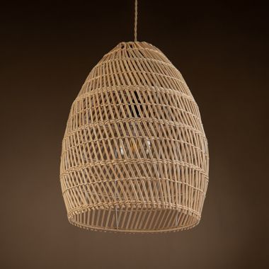 ELE Light & Decor Veremund 1-Light Brown Pendant Design Pendant Light with Rattan Shade. View a larger version of this product image.
