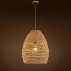 Alternate image 2 for ELE Light & Decor Veremund 1-Light Brown Pendant Design Pendant Light with Rattan Shade