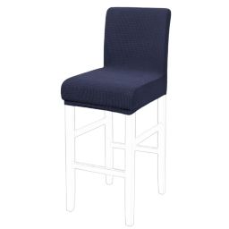 PiccoCasa Solid/Pure Stretch Bar Stool Covers, Pub Counter Height Chair Covers Counter Height Chairs Covers for Short Back Chair, Dark Blue, 1 Piece